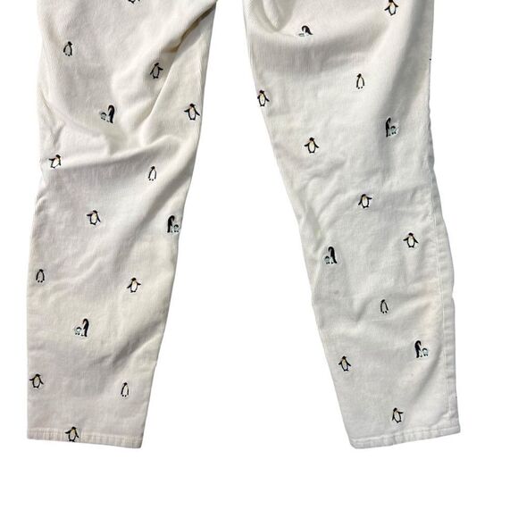 Talbots Penguin Novelty Flawless Five Pocket Slim Ankle Cream Corduroy Pants 8p - Picture 7 of 15